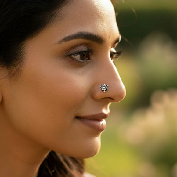 925 Sterling Silver Round Nose Pin for pierced nose
