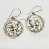 Round Swirl Silver Earring