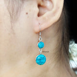 Round Turquoise Silver Earring