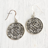 Round Victorian Filigree Silver Earring