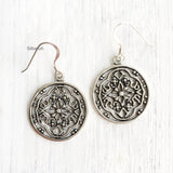 Round Victorian Filigree Silver Earring