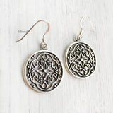 Round Victorian Filigree Silver Earring