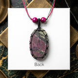 Ruby Zoisite, Malachite & Pink Onyx Threaded Necklace
