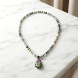 Ruby Zoisite & Tree Agate Beaded Necklace