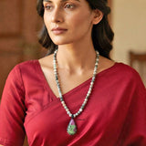 Ruby Zoisite & Tree Agate Beaded Necklace