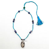 Rutilated Quartz & Sodalite Silver Necklace
