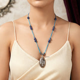 Rutilated Quartz & Sodalite Silver Necklace