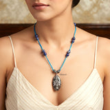 Rutilated Quartz & Sodalite Silver Necklace