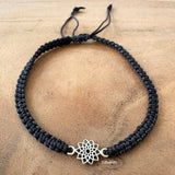 Sterling silver Crown Chakra Nazarbattu anklet for protection