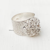 Scribble Phool Silver Ring