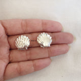 Seashell Silver Clip on Earring