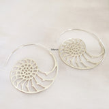 Seashell Silver Hoop Earring