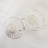 Seashell Silver Hoop Earring