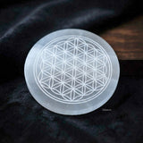 Natural Moroccan Selenite crystal charging plate for gemstone jewellery