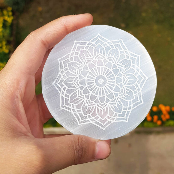 Selenite Mandala Charging Plate