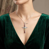 Angel wing chakra pendant handcrafted in sterling silver