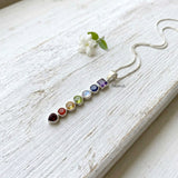 Handmade seven chakra silver pendant featuring Amethyst and Citrine