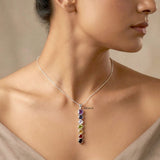Spiritual seven chakra pendant handcrafted in 92.5 silve