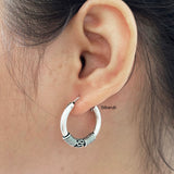 925 sterling silver Bali hoop earrings