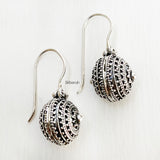 Silver Ball Oxidised Earring