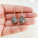 Silver Ball Oxidised Earring