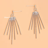 Silver Bar Drop Stud Earring