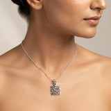 925 sterling silver Chai symbol pendant with intricate filigree design