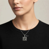 Elegant sterling silver Chai pendant handcrafted in India