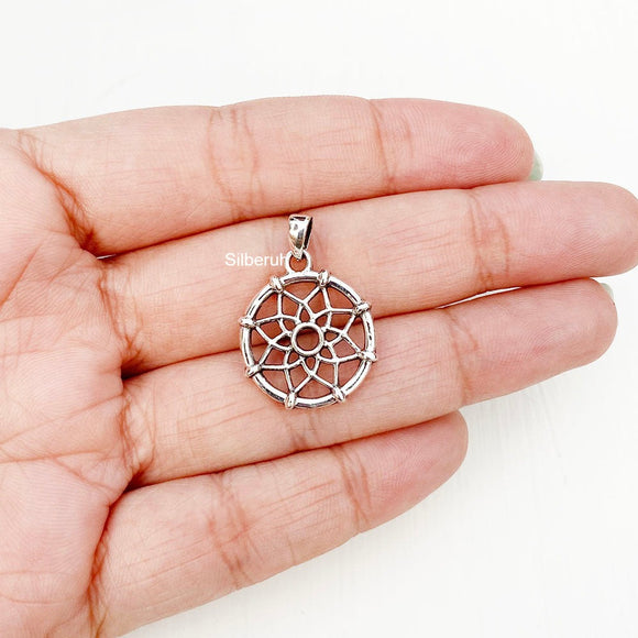 Silver Dreamcatcher Pendant