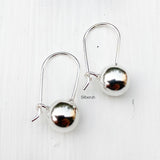 Silver Drop Ball Earring