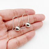 Silver Drop Ball Earring