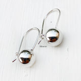 Silver Drop Ball Earring