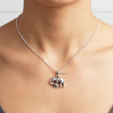 mother child elephant pendant silver jewellery India