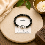 Premium handcrafted 925 Silver Evil Eye Karungali bracelet by Silberuh.