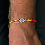 evil eye pure silver rakhi for brother with message card