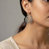 925 silver filigree jali earrings India