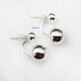 Silver Front & Back Ball Earring