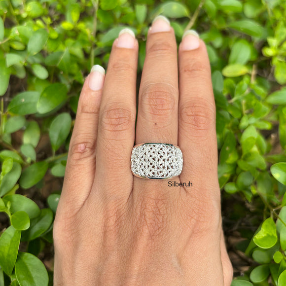 Silver Frosted Band Ring