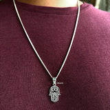925 Sterling Silver Hamsa Hand Pendant – Evil Eye Protection