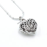 Silver Heart Filigree Jali Locket Pendant