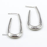 Silver Hoop Stud Earring