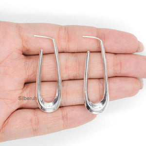 Silver Hoop Stud Earring