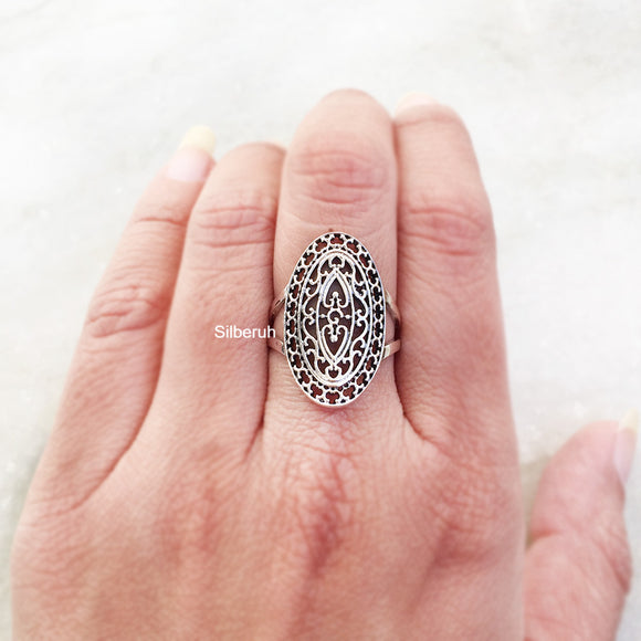 Silver Jali Ring