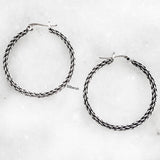 Silver Knotted Hoop Earring