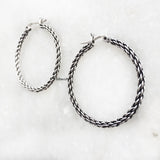 Silver Knotted Hoop Earring