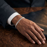 bold silver bracelet for men flexible chain design