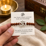 Unisex 925 silver Om bracelet handcrafted with genuine Rudraksha beads