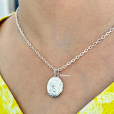 Silver Oval Locket Pendant