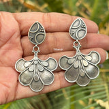 Silver Pankh Oxidised Silver Earring