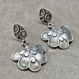 Silver Pankh Oxidised Silver Earring